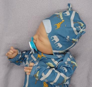 Preview: Handmade Pulli, Hose und Mütze gr.56 Tiere