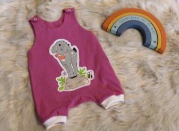Handmade kurzer Strampler gr.56 mit Schäfchen Stickbild