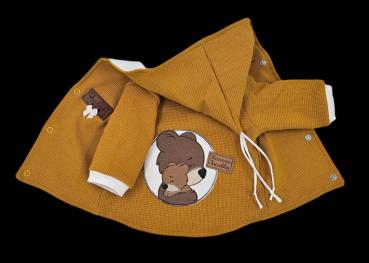 Handmade Jacke gr 56 Bär Stickbild