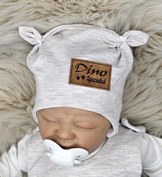 Handmade Strampler mit Mütze gr.56 Dino Stickbild