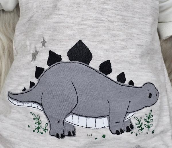 Handmade Strampler mit Mütze gr.56 Dino Stickbild