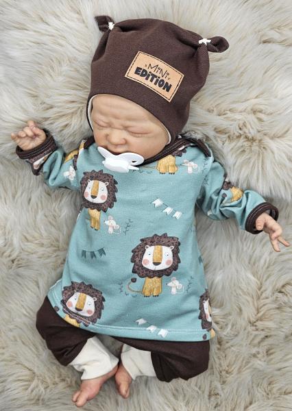 Handmade Pulli Hose und Mütze gr 56 Löwe