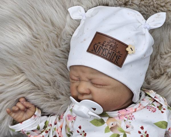 Handmade Strampler, Pulli und Mütze gr.56 Fuchs Blumen