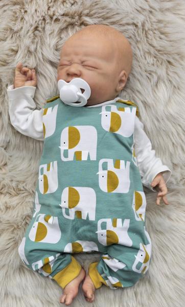 Handmade Strampler gr 50 Elefanten