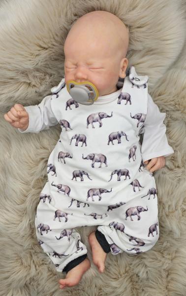 Handmade Strampler gr. 62 Elefanten