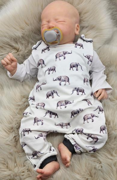 Handmade Strampler gr. 62 Elefanten