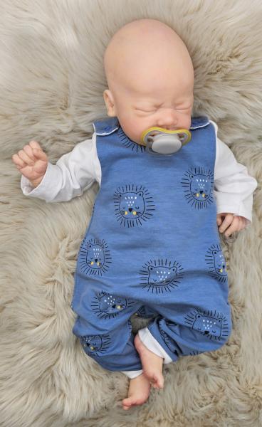 Handmade Strampler gr. 62 blau Löwen