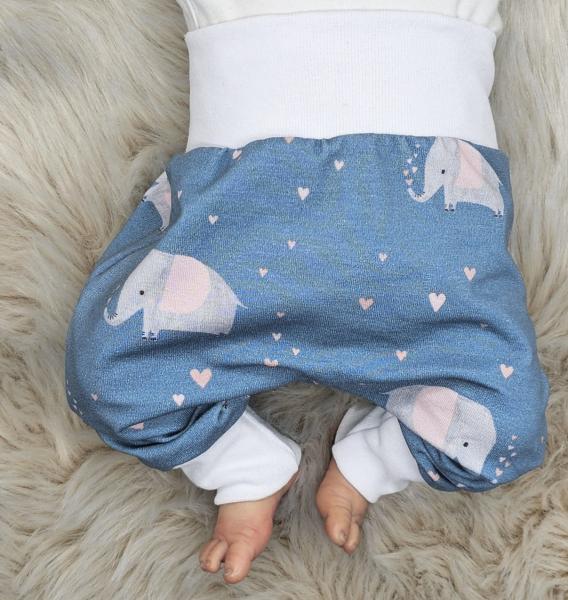 Handmade Hose mit Elefanten gr. 62 bis 104