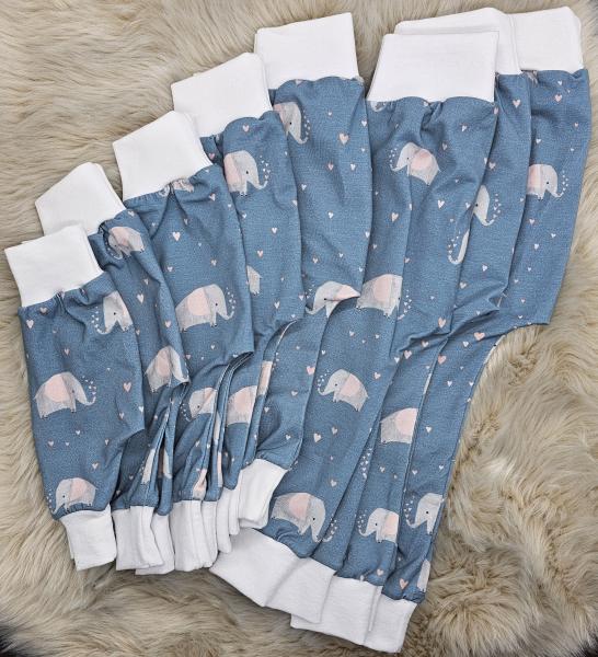 Handmade Hose mit Elefanten gr. 62 bis 104