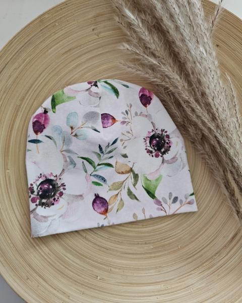 Handmade Mütze Blumen