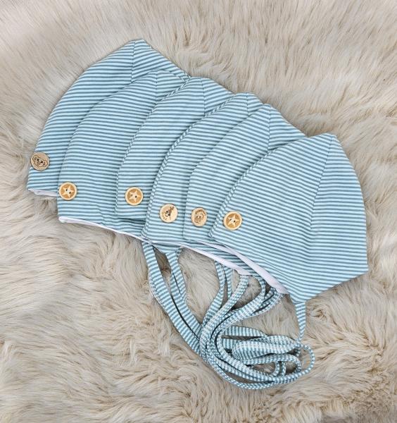 Handmade mint hellmint gestreift Kopfumfang 34/35 bis 50/51