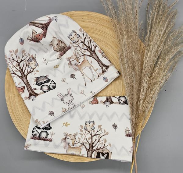 Handmade Beanie & Loop Waldtiere