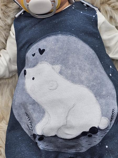Handmade Strampler & Mütze gr.50 Eisbär