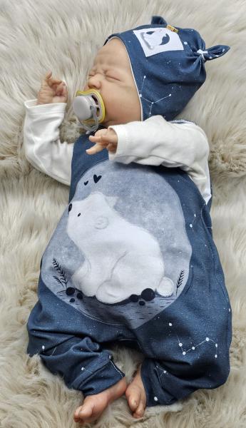 Handmade Strampler & Mütze gr.50 Eisbär