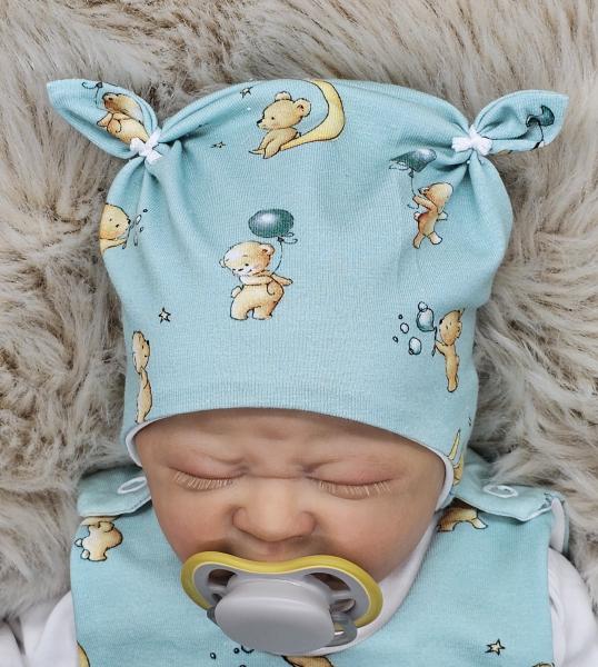 Handmade Strampler mit Mütze gr.56 Bär Seifenblasen