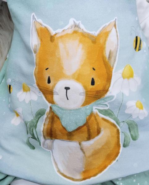 Handmade Strampler mit Öhrchenmütze gr.56 Katze