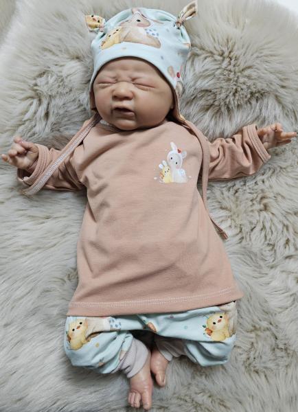 Handmade Set gr.56 Hase Ostern Pulli Hose Mütze