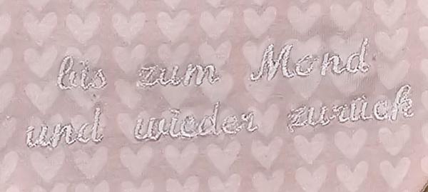 Handmade rosa besticktes Tuch gr.56-68