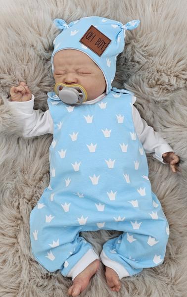 Handmade Strampler & Mütze Krone