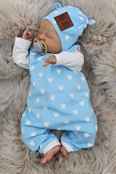 Handmade Strampler & Mütze Krone