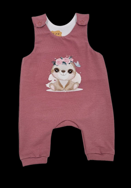 Handmade Strampler gr. 44 Faultier Blumen