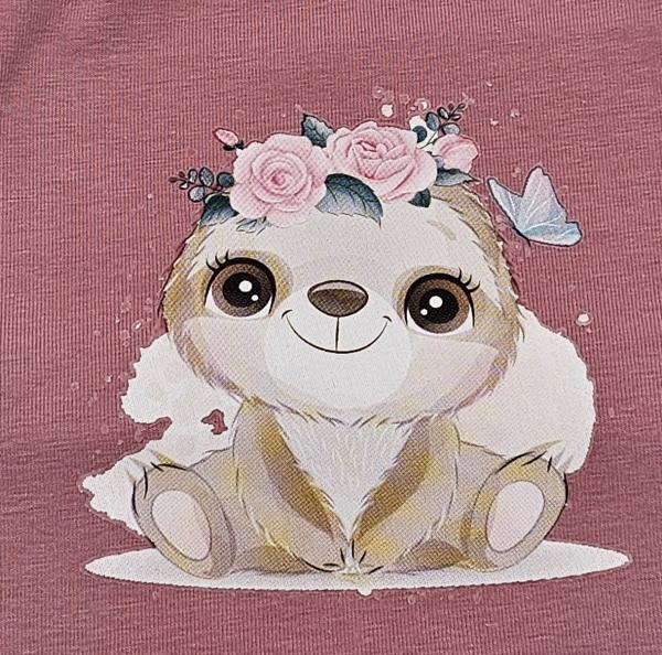 Handmade Strampler gr. 44 Faultier Blumen