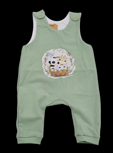 Handmade Strampler gr. 50 mit niedlichen Tieren