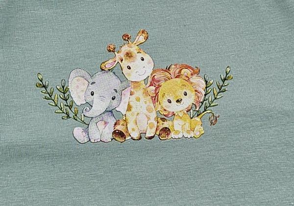 Handmade Strampler gr. 50  Elefant Giraffe Löwe