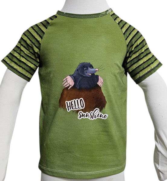 Handmade T-shirt gr.122 Maulwurf sunshine