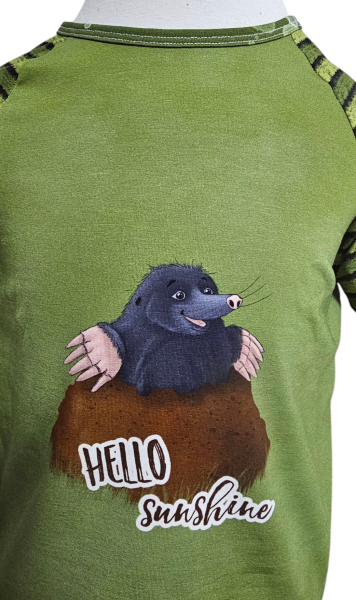 Handmade T-shirt gr.122 Maulwurf sunshine