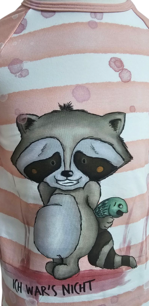 Handmade T-shirt gr.122 Waschbär Charly