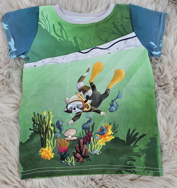 Handmade T-Shirt gr.92 Charly als Taucher