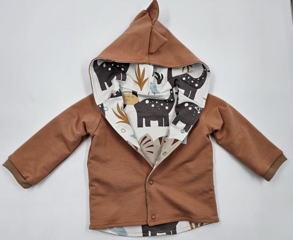 Handmade Jacke gr.80 mit Dino Stickbild