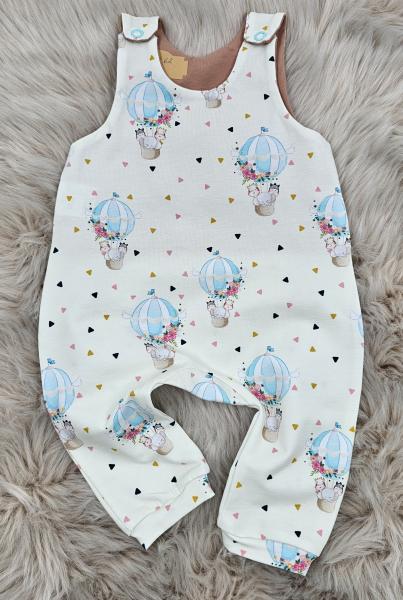 Handmade Strampler gr.62 Tiere im Heißluftballon