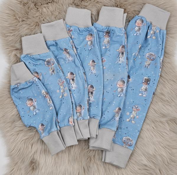 Handmade Pumphose Mitwachshose gr.56 bis gr.92 niedliche Roboter