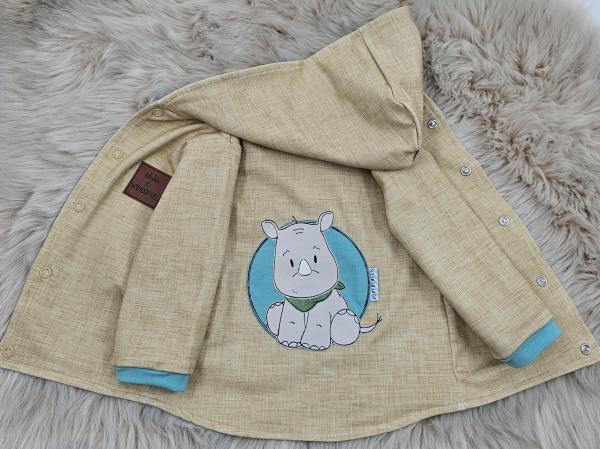 Handmade Jacke gr.74 Nilpferd Stickbild