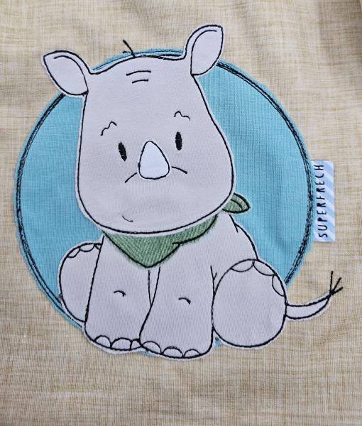 Handmade Jacke gr.74 Nilpferd Stickbild