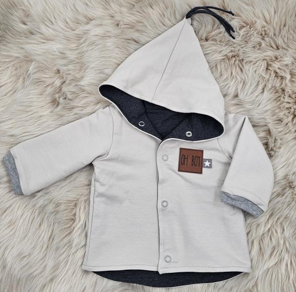 Handmade Zipfeljacke gr.62 Hasenstickbild