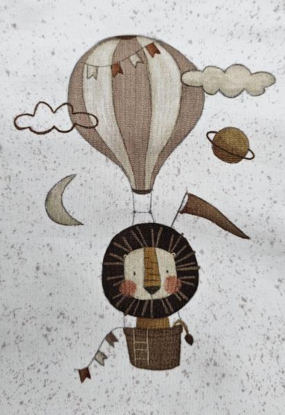 Handmade Strampler & Mütze gr.50 Löwe Heißluftballon