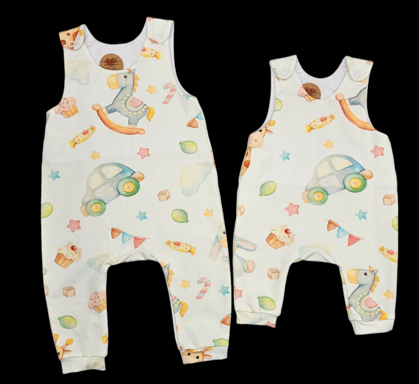 Handmade Strampler mit Esel Auto gr. 50 & 68