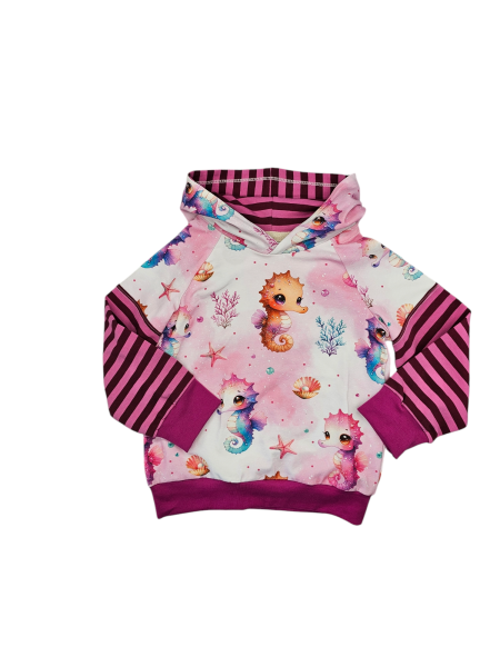 Handmade Hoody gr. 104 Seepferdchen