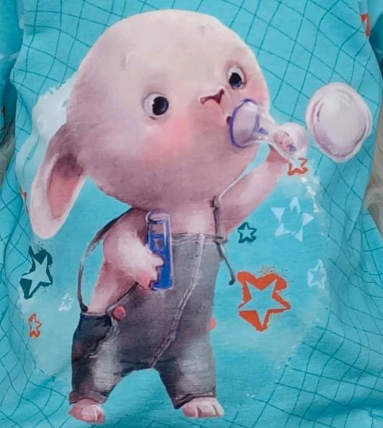 Handmade Strampler, Pulli und Mütze gr 56 Sterne Hase