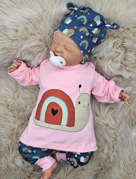 Handmade Pulli, Hose & Mütze gr.56 Schnecke