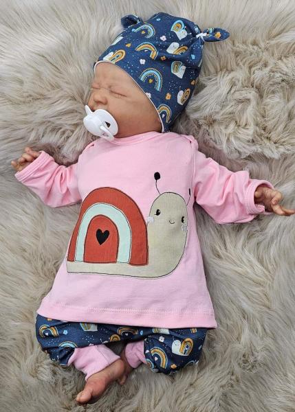 Handmade Pulli, Hose & Mütze gr.56 Schnecke