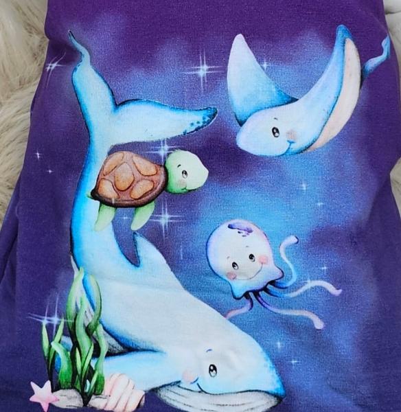 Handmade Strampler mit Mütze gr.56 Meerestiere maritim