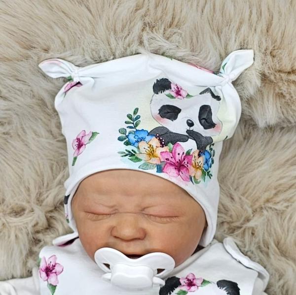 Handmade Strampler und Mütze gr 56 niedlicher Panda