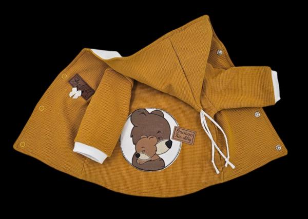 Handmade Jacke gr 56 Bär Stickbild